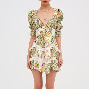 For Love And Lemons Ruffled Mini Dress